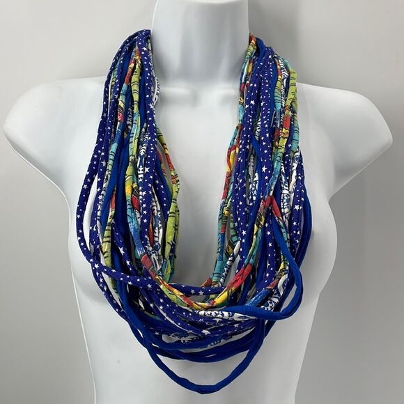 Dona Bela Shreds Shred Lite upcycled fabric necklace scarf boho jewelry NEW NWOT - Picture 4 of 15